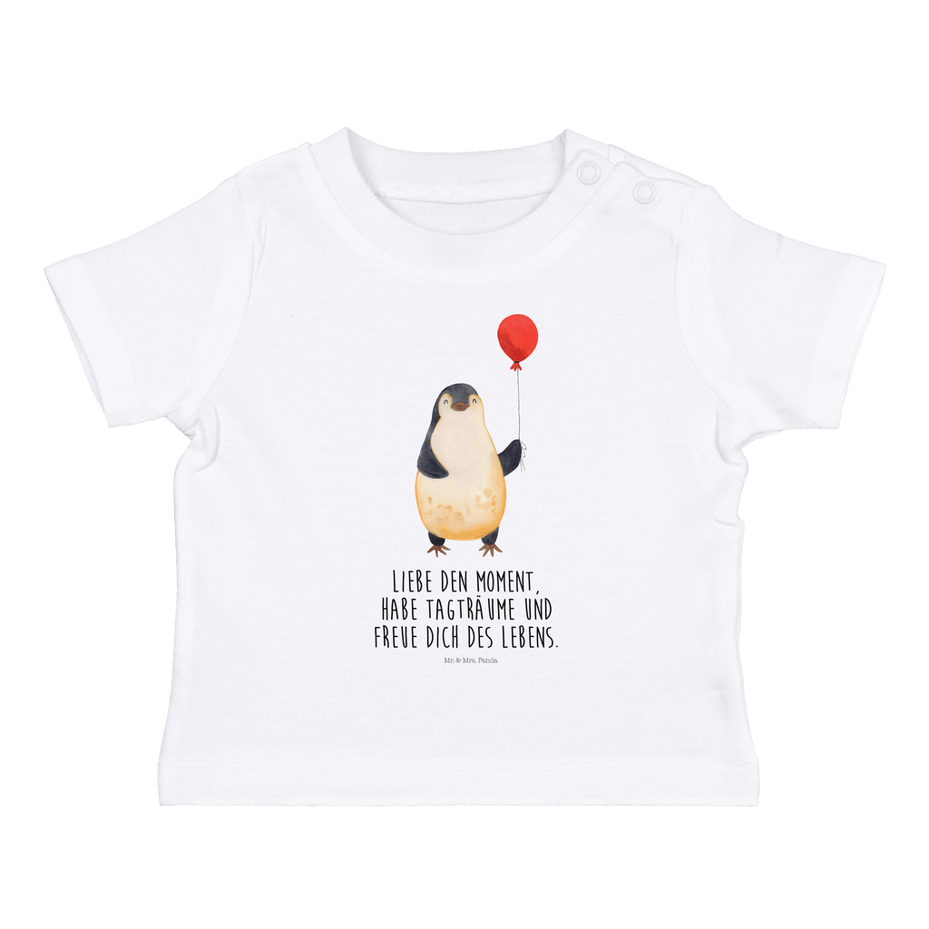 Baby T-Shirt Pinguin Luftballon Pinguin, Pinguine, Luftballon, Tagträume, Lebenslust, Geschenk Freundin, Geschenkidee, beste Freundin, Motivation, Neustart, neues Leben, Liebe, Glück Mädchen,Jungen,Unisex,Motiv,Baby T-Shirt,Kurzarm  Pinguin