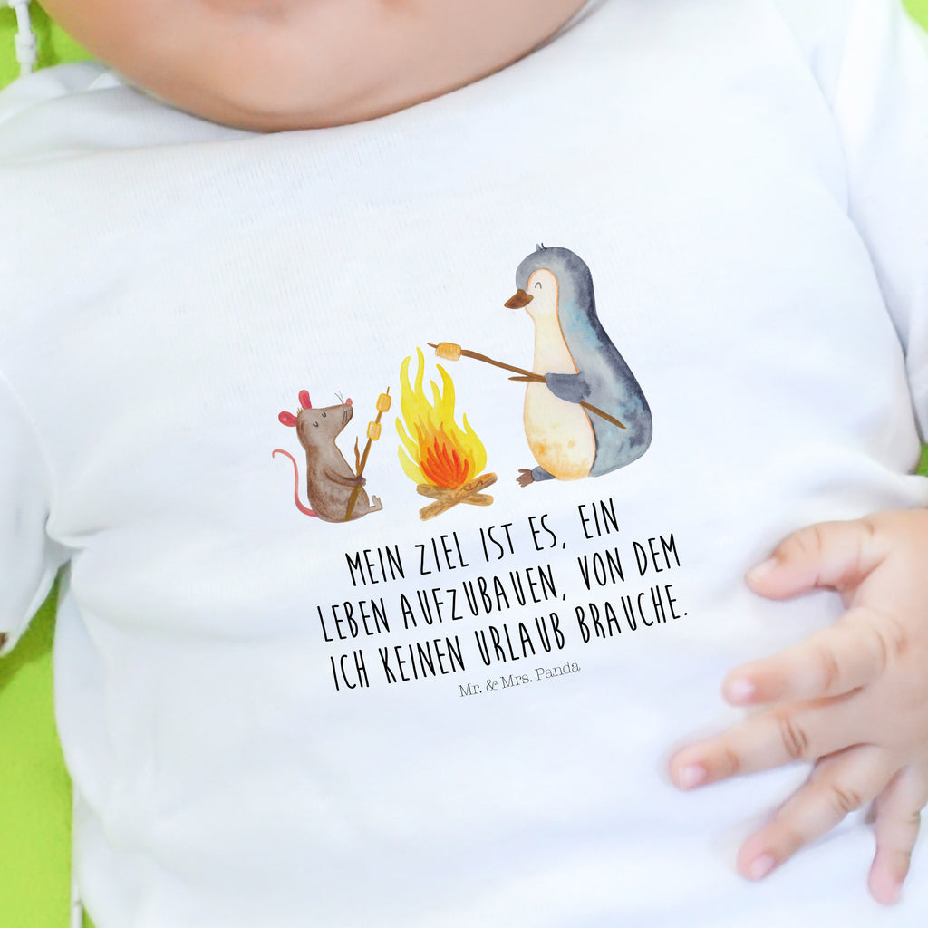 Baby T-Shirt Pinguin Lagerfeuer Pinguin, Maus, Pinguine, Lagerfeuer, Leben, Arbeit, Job, Motivation, Büro, Büroalltag, Lebensspruch, Lebensmotivation, Neustart, Liebe, grillen, Feuer, Marshmallows Mädchen,Jungen,Unisex,Motiv,Baby T-Shirt,Kurzarm  Pinguin
