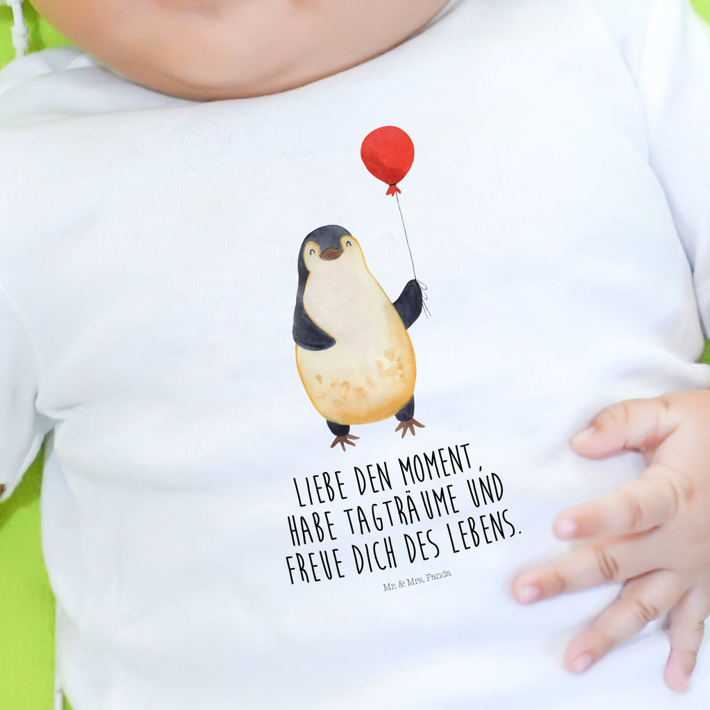 Baby T-Shirt Pinguin Luftballon Pinguin, Pinguine, Luftballon, Tagträume, Lebenslust, Geschenk Freundin, Geschenkidee, beste Freundin, Motivation, Neustart, neues Leben, Liebe, Glück Mädchen,Jungen,Unisex,Motiv,Baby T-Shirt,Kurzarm  Pinguin