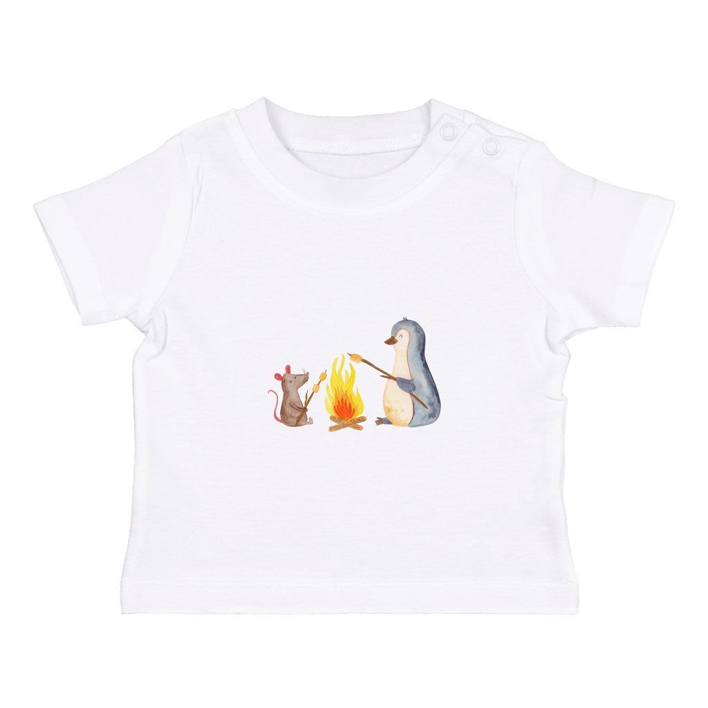 Baby T-Shirt Pinguin Lagerfeuer Pinguin, Maus, Pinguine, Lagerfeuer, Leben, Arbeit, Job, Motivation, Büro, Büroalltag, Lebensspruch, Lebensmotivation, Neustart, Liebe, grillen, Feuer, Marshmallows Mädchen,Jungen,Unisex,Motiv,Baby T-Shirt,Kurzarm  Pinguin