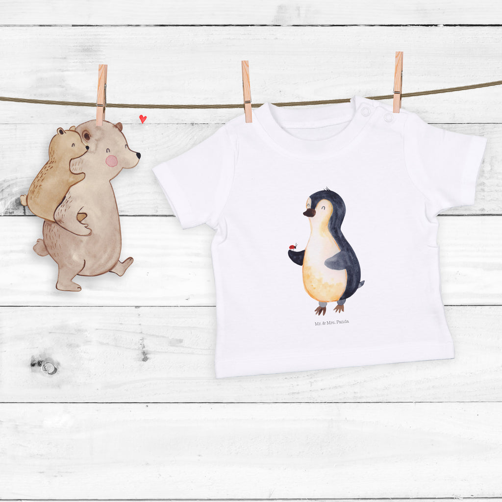 Baby T-Shirt Pinguin Marienkäfer Pinguin, Pinguine, Marienkäfer, Liebe, Wunder, Glück, Freude, Lebensfreude Mädchen, Jungen, Unisex, Motiv ,Baby T-Shirt, Kurzarm, Shirt, Baby  Pinguin