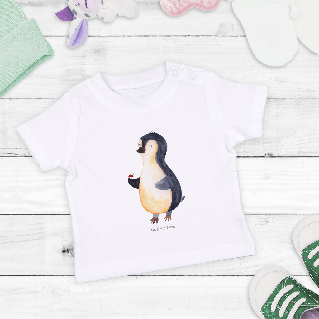 Baby T-Shirt Pinguin Marienkäfer Pinguin, Pinguine, Marienkäfer, Liebe, Wunder, Glück, Freude, Lebensfreude Mädchen, Jungen, Unisex, Motiv ,Baby T-Shirt, Kurzarm, Shirt, Baby  Pinguin