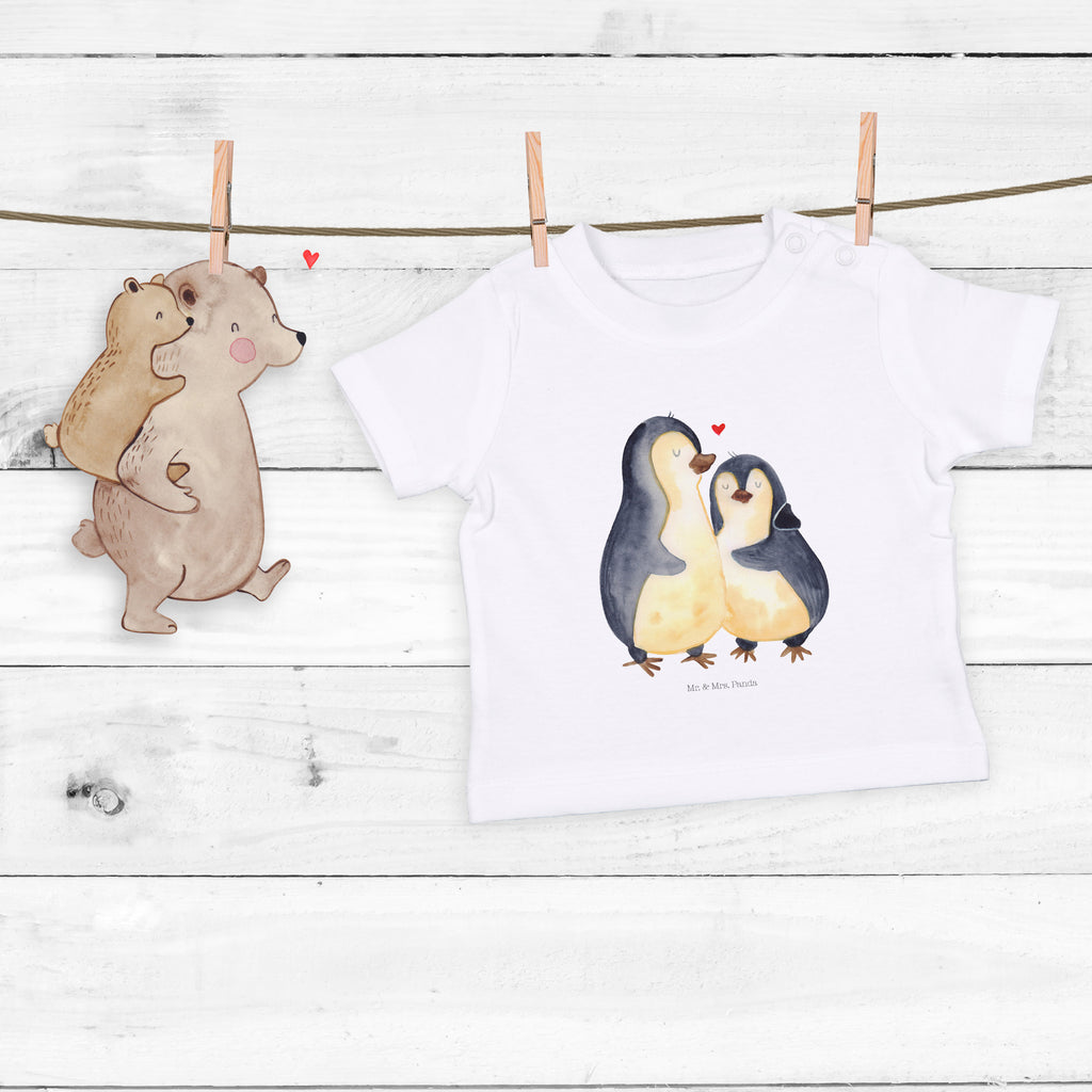 Baby T-Shirt Pinguin umarmend Pinguin, Liebe, Liebespaar, Liebesbeweis, Liebesgeschenk, Verlobung, Jahrestag, Hochzeitstag, Hochzeit, Hochzeitsgeschenk Mädchen,Jungen,Unisex,Motiv,Baby T-Shirt,Kurzarm  Pinguin
