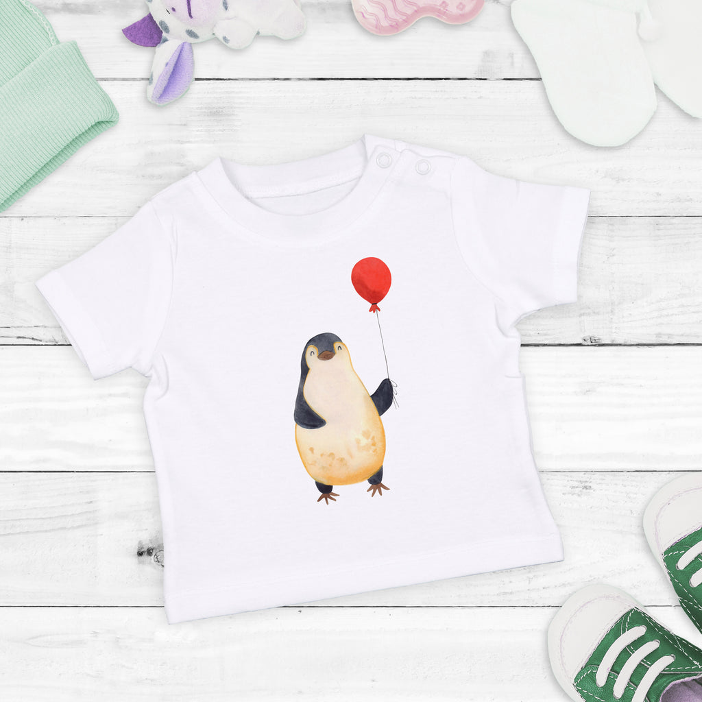 Baby T-Shirt Pinguin Luftballon Pinguin, Pinguine, Luftballon, Tagträume, Lebenslust, Geschenk Freundin, Geschenkidee, beste Freundin, Motivation, Neustart, neues Leben, Liebe, Glück Mädchen,Jungen,Unisex,Motiv,Baby T-Shirt,Kurzarm  Pinguin