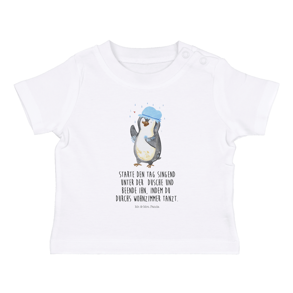 Baby T-Shirt Pinguin duscht Pinguin, Pinguine, Dusche, duschen, Lebensmotto, Motivation, Neustart, Neuanfang, glücklich sein,  Mädchen, Jungen, Unisex, Motiv ,Baby T-Shirt, Kurzarm, Shirt, Baby  Pinguin