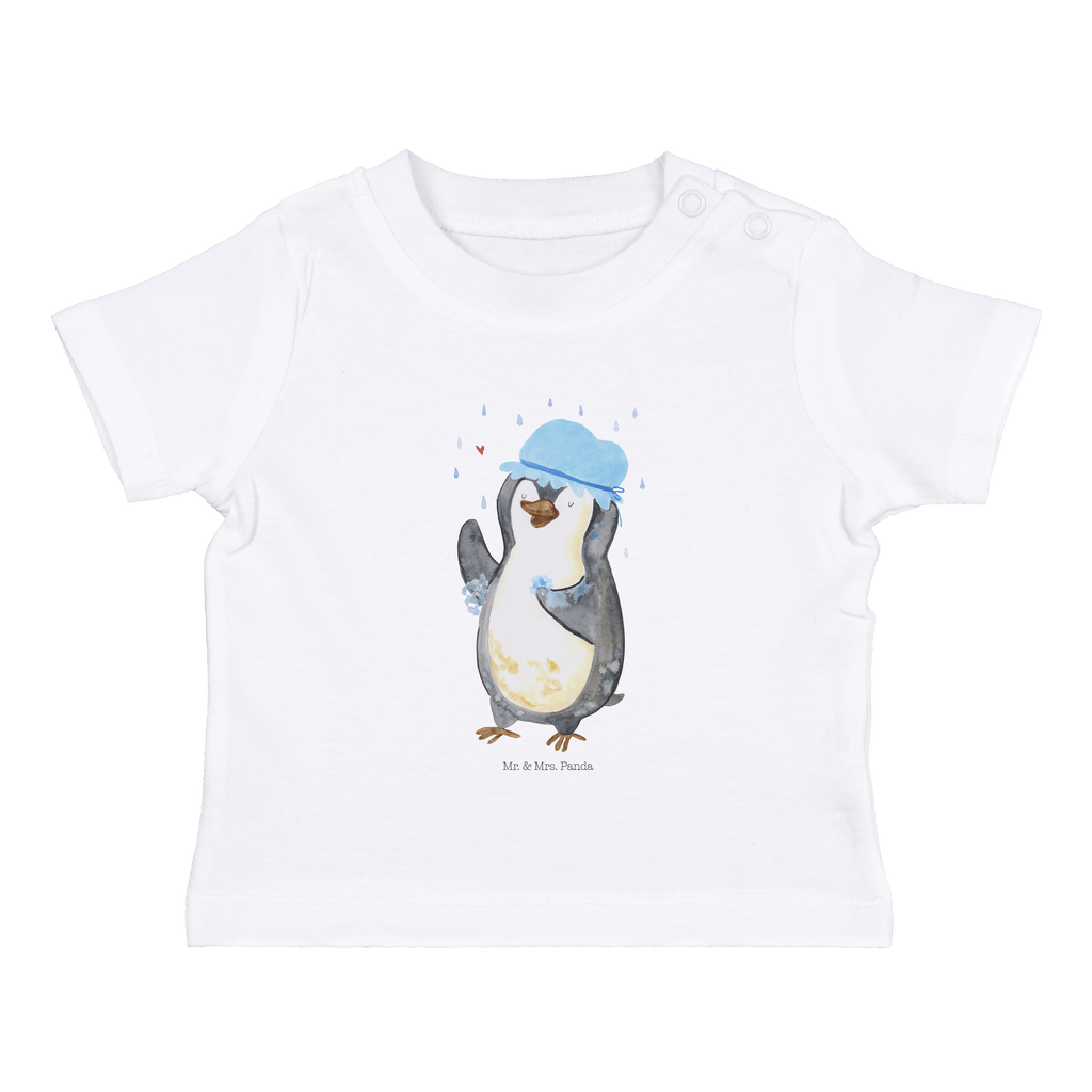 Baby T-Shirt Pinguin duscht Pinguin, Pinguine, Dusche, duschen, Lebensmotto, Motivation, Neustart, Neuanfang, glücklich sein,  Mädchen, Jungen, Unisex, Motiv ,Baby T-Shirt, Kurzarm, Shirt, Baby  Pinguin