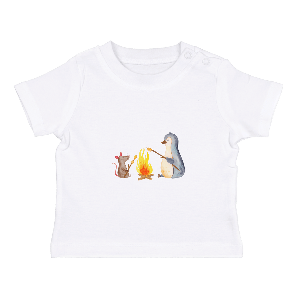 Baby T-Shirt Pinguin Lagerfeuer Pinguin, Maus, Pinguine, Lagerfeuer, Leben, Arbeit, Job, Motivation, Büro, Büroalltag, Lebensspruch, Lebensmotivation, Neustart, Liebe, grillen, Feuer, Marshmallows Mädchen,Jungen,Unisex,Motiv,Baby T-Shirt,Kurzarm  Pinguin