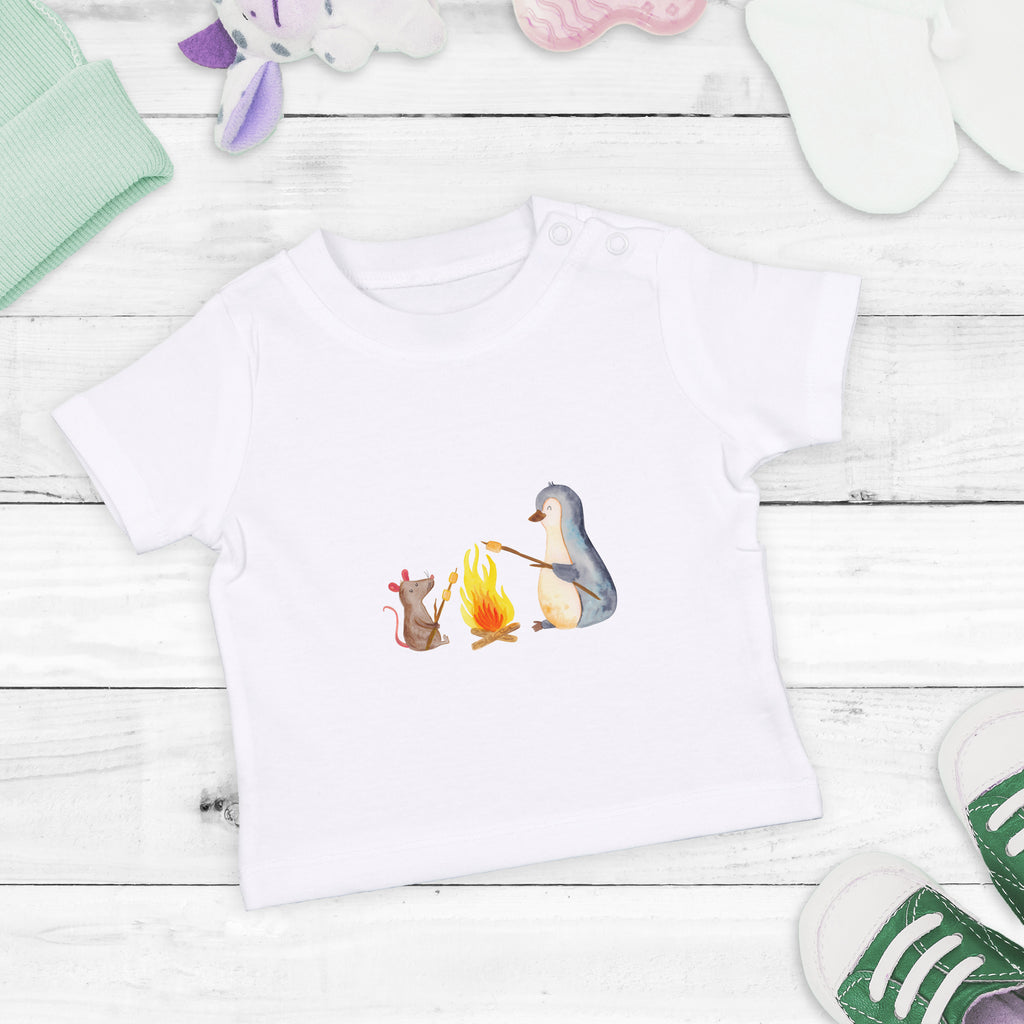 Baby T-Shirt Pinguin Lagerfeuer Pinguin, Maus, Pinguine, Lagerfeuer, Leben, Arbeit, Job, Motivation, Büro, Büroalltag, Lebensspruch, Lebensmotivation, Neustart, Liebe, grillen, Feuer, Marshmallows Mädchen,Jungen,Unisex,Motiv,Baby T-Shirt,Kurzarm  Pinguin