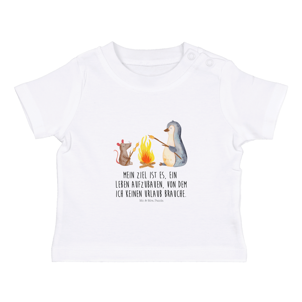 Baby T-Shirt Pinguin Lagerfeuer Pinguin, Maus, Pinguine, Lagerfeuer, Leben, Arbeit, Job, Motivation, Büro, Büroalltag, Lebensspruch, Lebensmotivation, Neustart, Liebe, grillen, Feuer, Marshmallows Mädchen,Jungen,Unisex,Motiv,Baby T-Shirt,Kurzarm  Pinguin