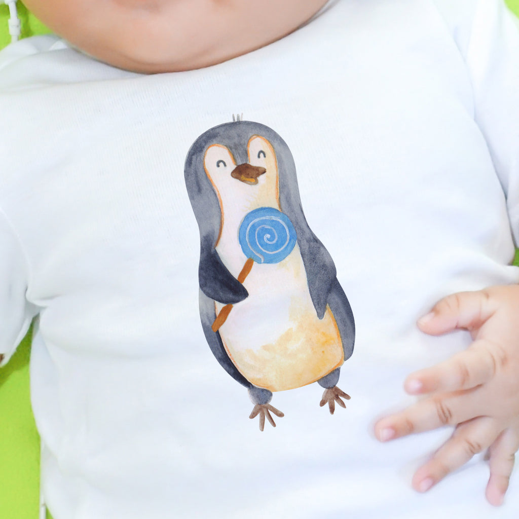 Baby T-Shirt Pinguin Lolli Pinguin, Pinguine, Lolli, Süßigkeiten, Blödsinn, Spruch, Rebell, Gauner, Ganove, Rabauke Mädchen,Jungen,Unisex,Motiv,Baby T-Shirt,Kurzarm  Pinguin