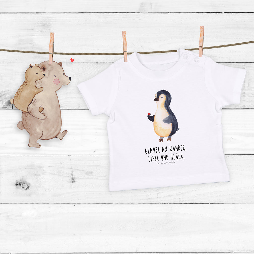 Baby T-Shirt Pinguin Marienkäfer Pinguin, Pinguine, Marienkäfer, Liebe, Wunder, Glück, Freude, Lebensfreude Mädchen, Jungen, Unisex, Motiv ,Baby T-Shirt, Kurzarm, Shirt, Baby  Pinguin