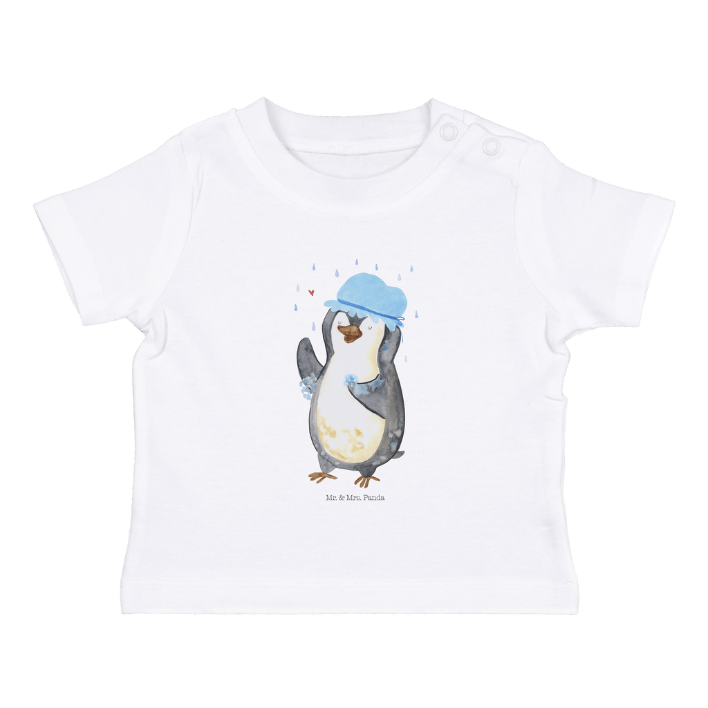 Baby T-Shirt Pinguin duscht Pinguin, Pinguine, Dusche, duschen, Lebensmotto, Motivation, Neustart, Neuanfang, glücklich sein,  Mädchen, Jungen, Unisex, Motiv ,Baby T-Shirt, Kurzarm, Shirt, Baby  Pinguin