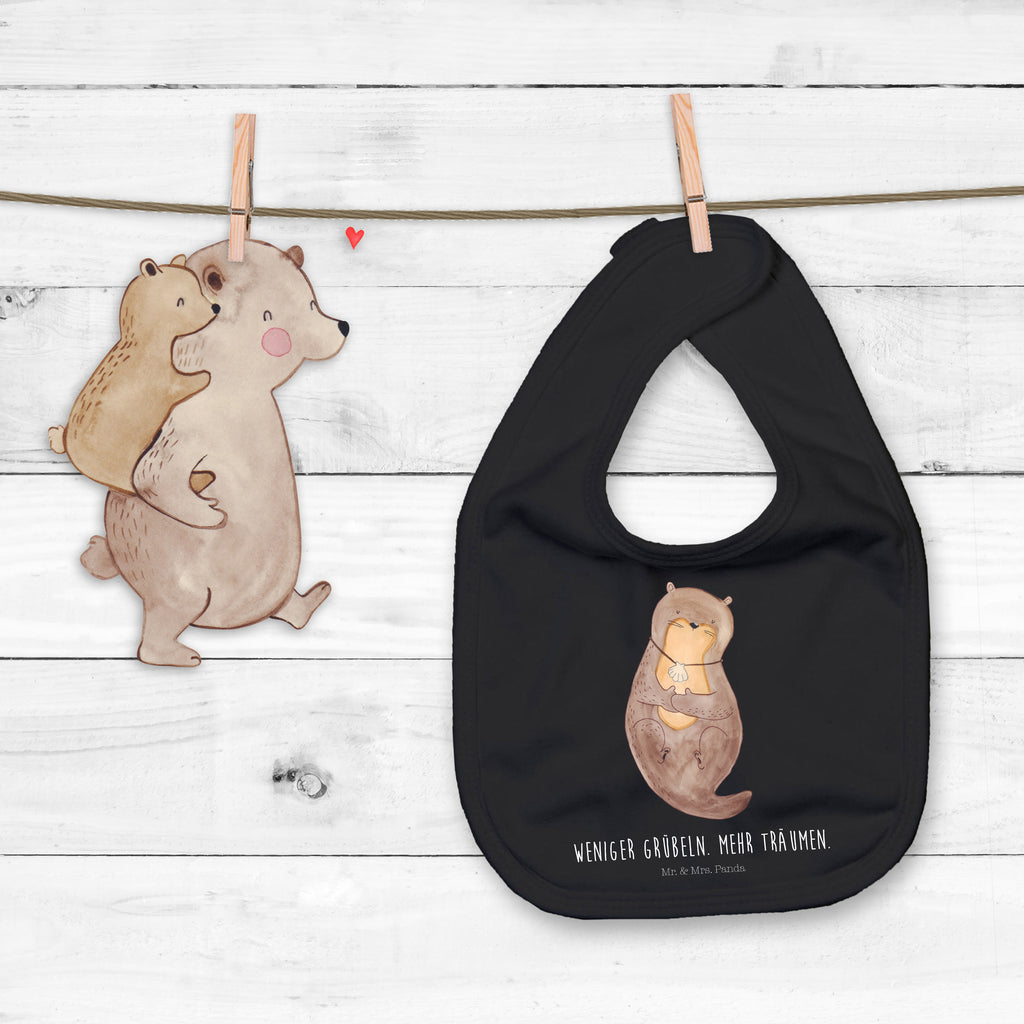 Organic Babylätzchen Otter mit Muschelmedaillon Otter, Otterliebe, Seeotter, grübeln, träumen, Motivation, Tagträumen, Büro	 Baby, Lätzchen, Spucktuch, Sabberlätzchen, Klettlätzchen, Babygeschenk, Baby Lätzchen, Geschenk für Geburt, Geschenk zur Geburt, Baby Spucktuch, Babyausstattung, Geschenkidee für Babyparty  Otter,  Fischotter,  Seeotter