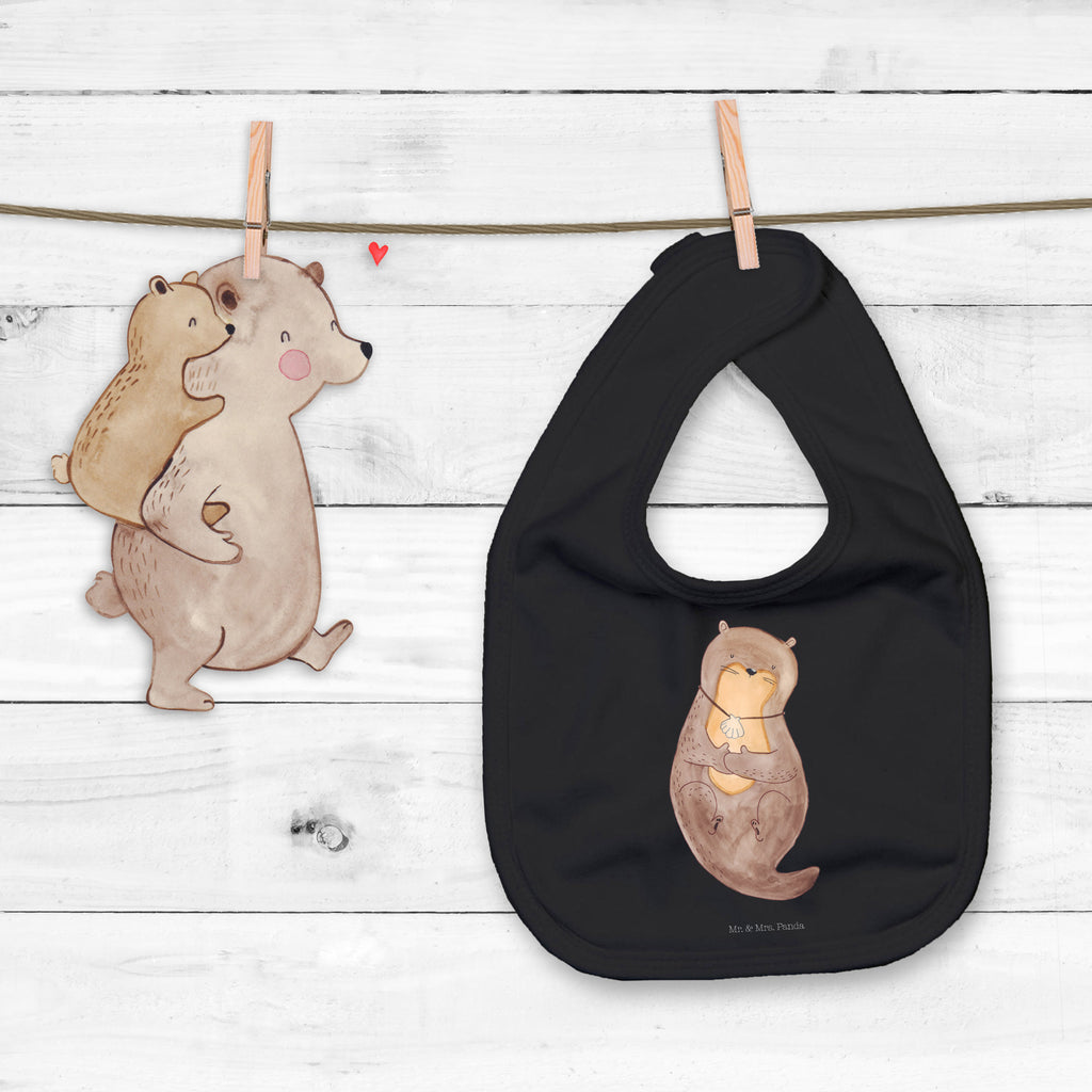 Organic Babylätzchen Otter mit Muschelmedaillon Otter, Otterliebe, Seeotter, grübeln, träumen, Motivation, Tagträumen, Büro	 Baby, Lätzchen, Spucktuch, Sabberlätzchen, Klettlätzchen, Babygeschenk, Baby Lätzchen, Geschenk für Geburt, Geschenk zur Geburt, Baby Spucktuch, Babyausstattung, Geschenkidee für Babyparty  Otter,  Fischotter,  Seeotter