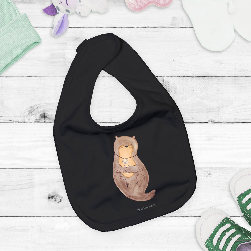 Organic Babylätzchen Otter mit Muschelmedaillon Otter, Otterliebe, Seeotter, grübeln, träumen, Motivation, Tagträumen, Büro	 Baby, Lätzchen, Spucktuch, Sabberlätzchen, Klettlätzchen, Babygeschenk, Baby Lätzchen, Geschenk für Geburt, Geschenk zur Geburt, Baby Spucktuch, Babyausstattung, Geschenkidee für Babyparty  Otter,  Fischotter,  Seeotter