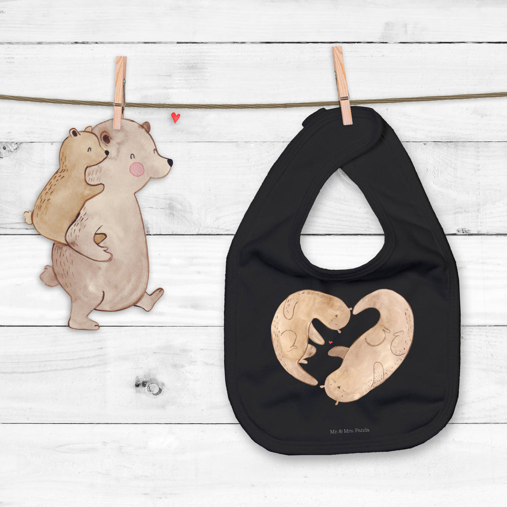 Organic Babylätzchen Otter Herz Baby, Lätzchen, Spucktuch, Sabberlätzchen, Klettlätzchen, Babygeschenk, Baby Lätzchen, Geschenk für Geburt, Geschenk zur Geburt, Baby Spucktuch, Babyausstattung, Geschenkidee für Babyparty, Otter, Fischotter, Seeotter, Liebe, Herz, Liebesbeweis, Liebesgeschenk, Bessere Hälfte, Love you, Jahrestag, Hochzeitstag, Verlobung, gemeinsames Leben