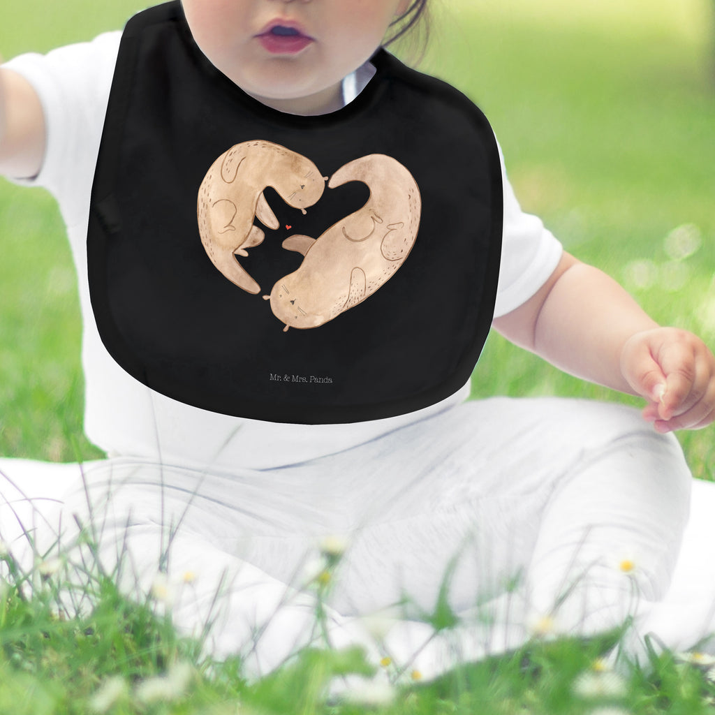 Organic Babylätzchen Otter Herz Baby, Lätzchen, Spucktuch, Sabberlätzchen, Klettlätzchen, Babygeschenk, Baby Lätzchen, Geschenk für Geburt, Geschenk zur Geburt, Baby Spucktuch, Babyausstattung, Geschenkidee für Babyparty, Otter, Fischotter, Seeotter, Liebe, Herz, Liebesbeweis, Liebesgeschenk, Bessere Hälfte, Love you, Jahrestag, Hochzeitstag, Verlobung, gemeinsames Leben