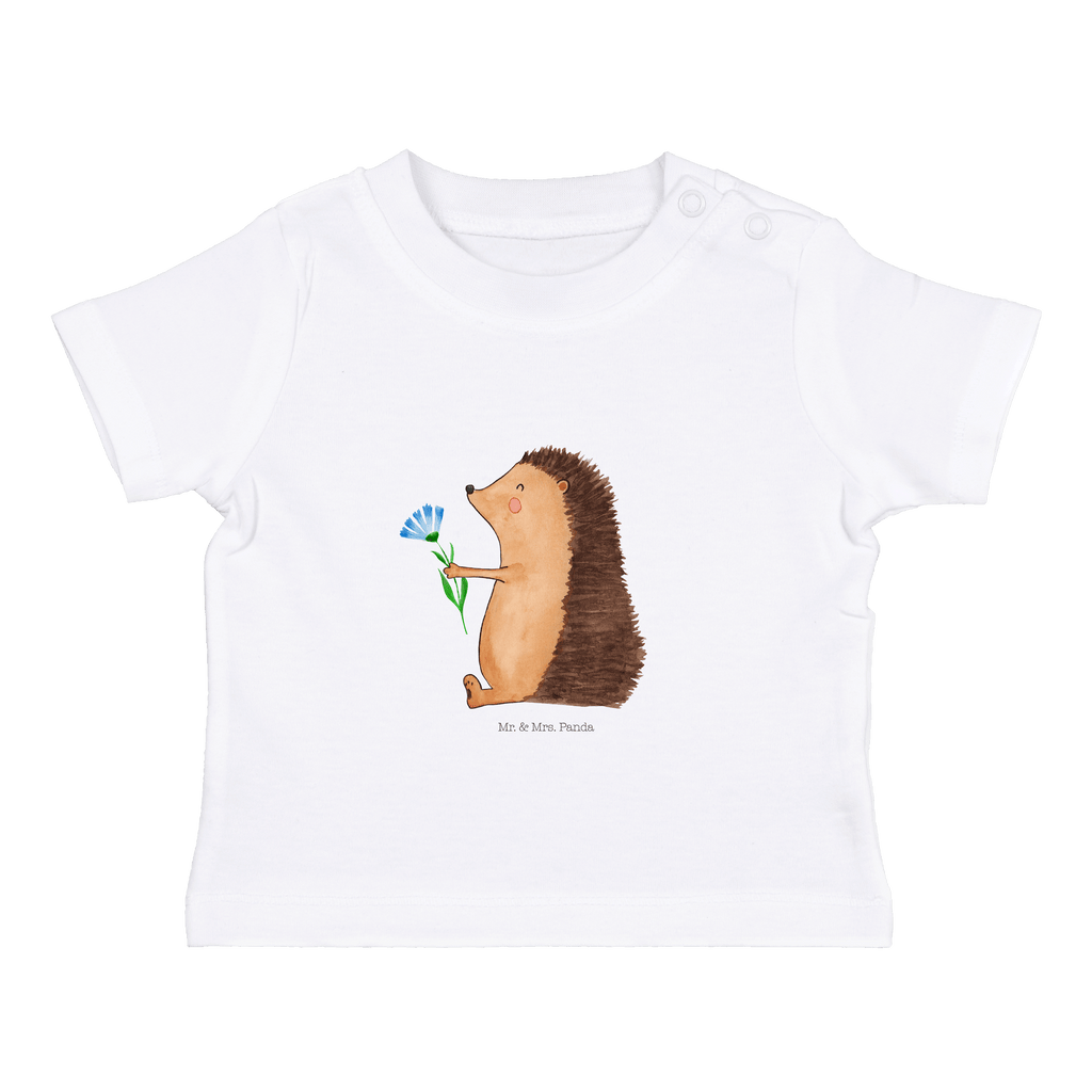 Baby T-Shirt Igel mit Blume Igel, Gute Besserung, Genesungswünsche, Krankheit, Krankenhaus, krank, Besuch Mädchen,Jungen,Unisex,Motiv,Baby T-Shirt,Kurzarm  süße Tiermotive, gute Laune, lustige Sprüche, Tiere