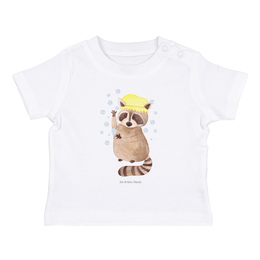 Baby T-Shirt Waschbär Waschbär, Tagträumen, Plan, Fröhlich, waschen, Seifenblasen Mädchen,Jungen,Unisex,Motiv,Baby T-Shirt,Kurzarm  süße Tiermotive, gute Laune, lustige Sprüche, Tiere