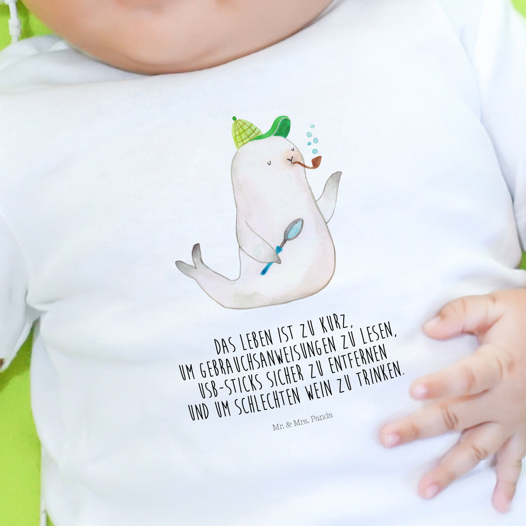Baby T-Shirt Robbe Sherlock  Mädchen,Jungen,Unisex,Motiv,Baby T-Shirt,Kurzarm  süße Tiermotive, gute Laune, lustige Sprüche, Tiere