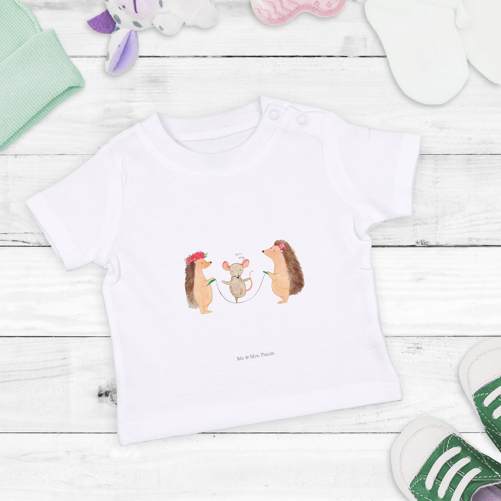 Baby T-Shirt Igel Seilhüpfen Igel, Maus, Seilspringen, Seilhüpfen, Kinder, Kindergarten Mädchen,Jungen,Unisex,Motiv,Baby T-Shirt,Kurzarm  süße Tiermotive, gute Laune, lustige Sprüche, Tiere