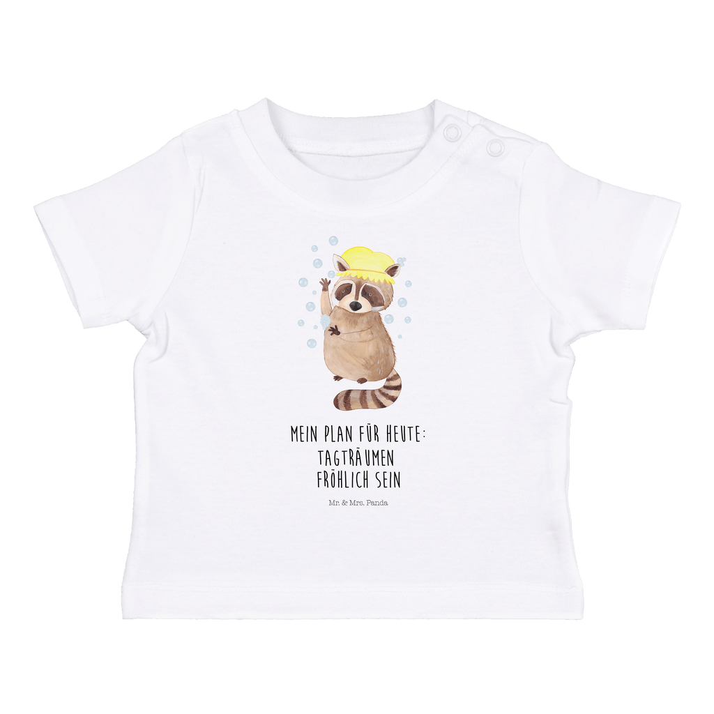 Baby T-Shirt Waschbär Waschbär, Tagträumen, Plan, Fröhlich, waschen, Seifenblasen Mädchen,Jungen,Unisex,Motiv,Baby T-Shirt,Kurzarm  süße Tiermotive, gute Laune, lustige Sprüche, Tiere