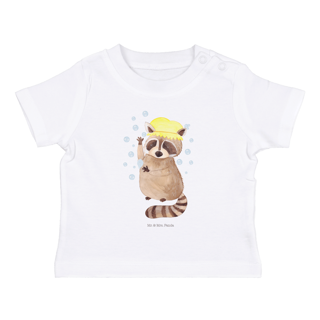 Baby T-Shirt Waschbär Waschbär, Tagträumen, Plan, Fröhlich, waschen, Seifenblasen Mädchen,Jungen,Unisex,Motiv,Baby T-Shirt,Kurzarm  süße Tiermotive, gute Laune, lustige Sprüche, Tiere