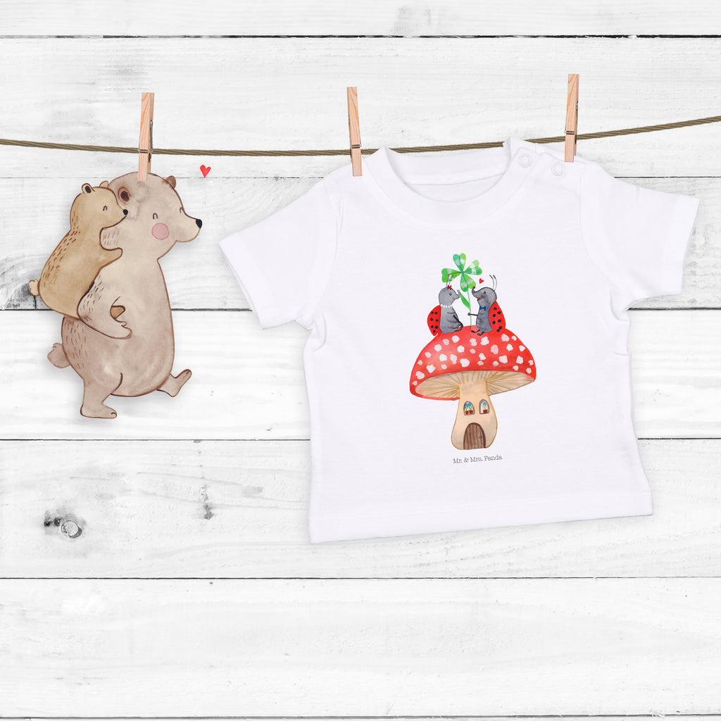 Baby T-Shirt Marienkäfer Paar Fliegenpilz Haus, Wohnung, zuhause, Fliegenpilz, Marienkäfer, Fleigenpilzhaus Mädchen,Jungen,Unisex,Motiv,Baby T-Shirt,Kurzarm  süße Tiermotive, gute Laune, lustige Sprüche, Tiere