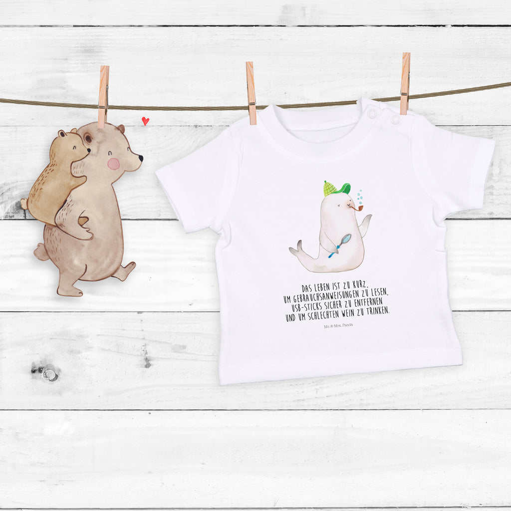 Baby T-Shirt Robbe Sherlock  Mädchen,Jungen,Unisex,Motiv,Baby T-Shirt,Kurzarm  süße Tiermotive, gute Laune, lustige Sprüche, Tiere