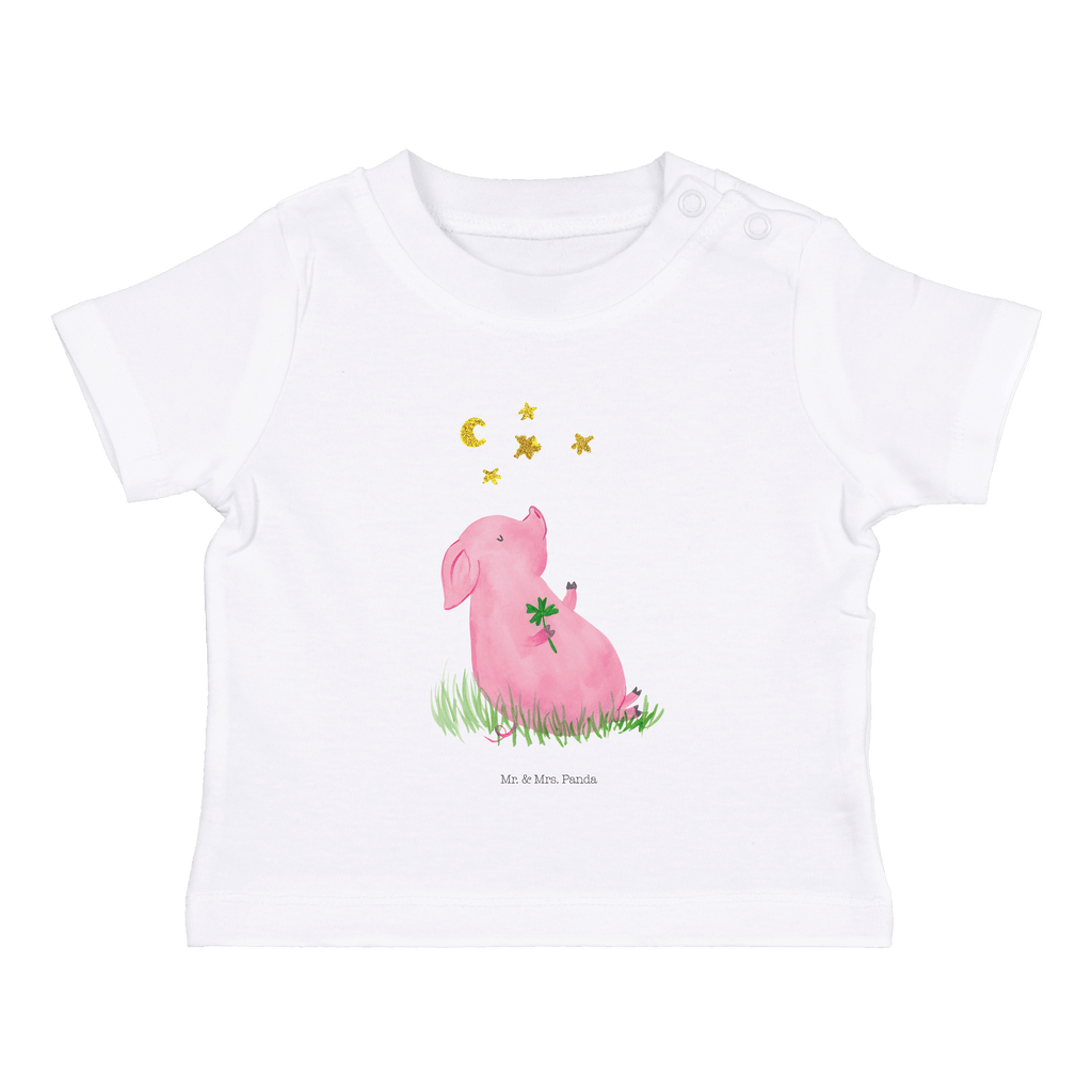 Baby T-Shirt Glücksschwein Glücksschwein. Glück, Schwein, Schweinchen, Sterne, Sernchen, Ziele, Träume, Motivation, Glücksbringer Mädchen,Jungen,Unisex,Motiv,Baby T-Shirt,Kurzarm  süße Tiermotive, gute Laune, lustige Sprüche, Tiere