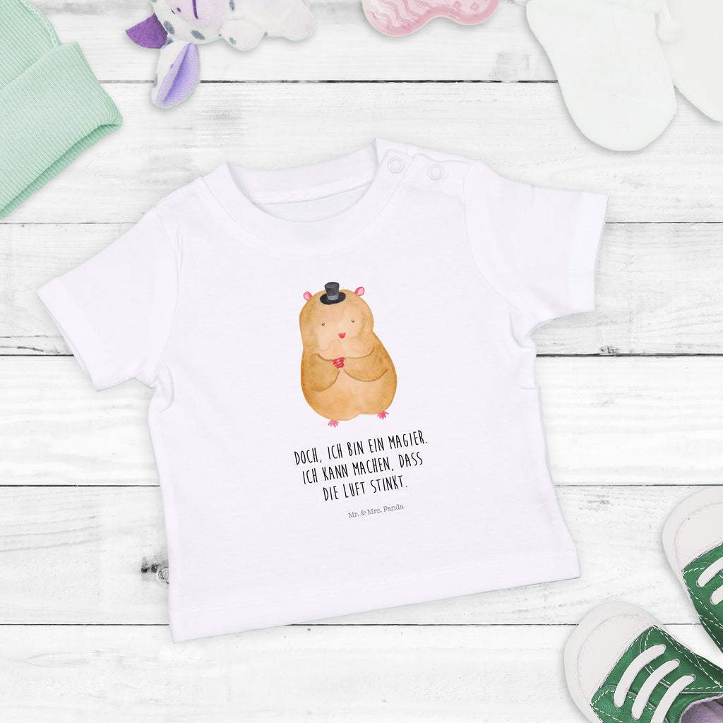 Baby T-Shirt Hamster mit Hut Hamster, Hut, Magier, Zylinder, Zwerghamster, Zauberer, Houdini	 Mädchen,Jungen,Unisex,Motiv,Baby T-Shirt,Kurzarm  süße Tiermotive, gute Laune, lustige Sprüche, Tiere