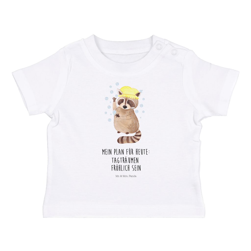 Baby T-Shirt Waschbär Waschbär, Tagträumen, Plan, Fröhlich, waschen, Seifenblasen Mädchen,Jungen,Unisex,Motiv,Baby T-Shirt,Kurzarm  süße Tiermotive, gute Laune, lustige Sprüche, Tiere