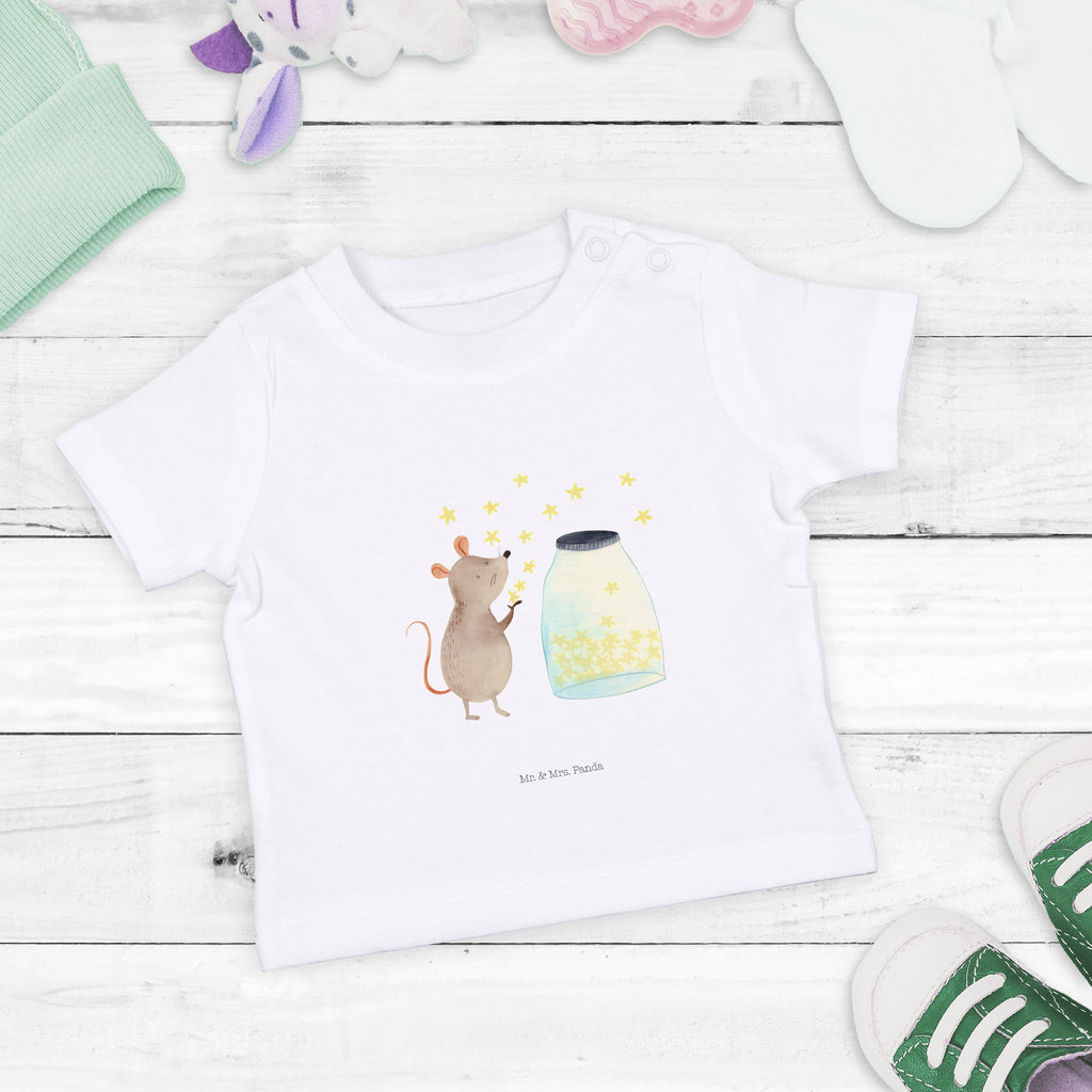 Baby T-Shirt Maus Sterne Maus, Sterne, Wunsch,Kind, Taufe, Taufgeschenk, Geburt, Schwangerschaft, erstes Kind, Kindergeburtstag, Geburtstag, Hoffnung, Träume Mädchen,Jungen,Unisex,Motiv,Baby T-Shirt,Kurzarm  süße Tiermotive, gute Laune, lustige Sprüche, Tiere