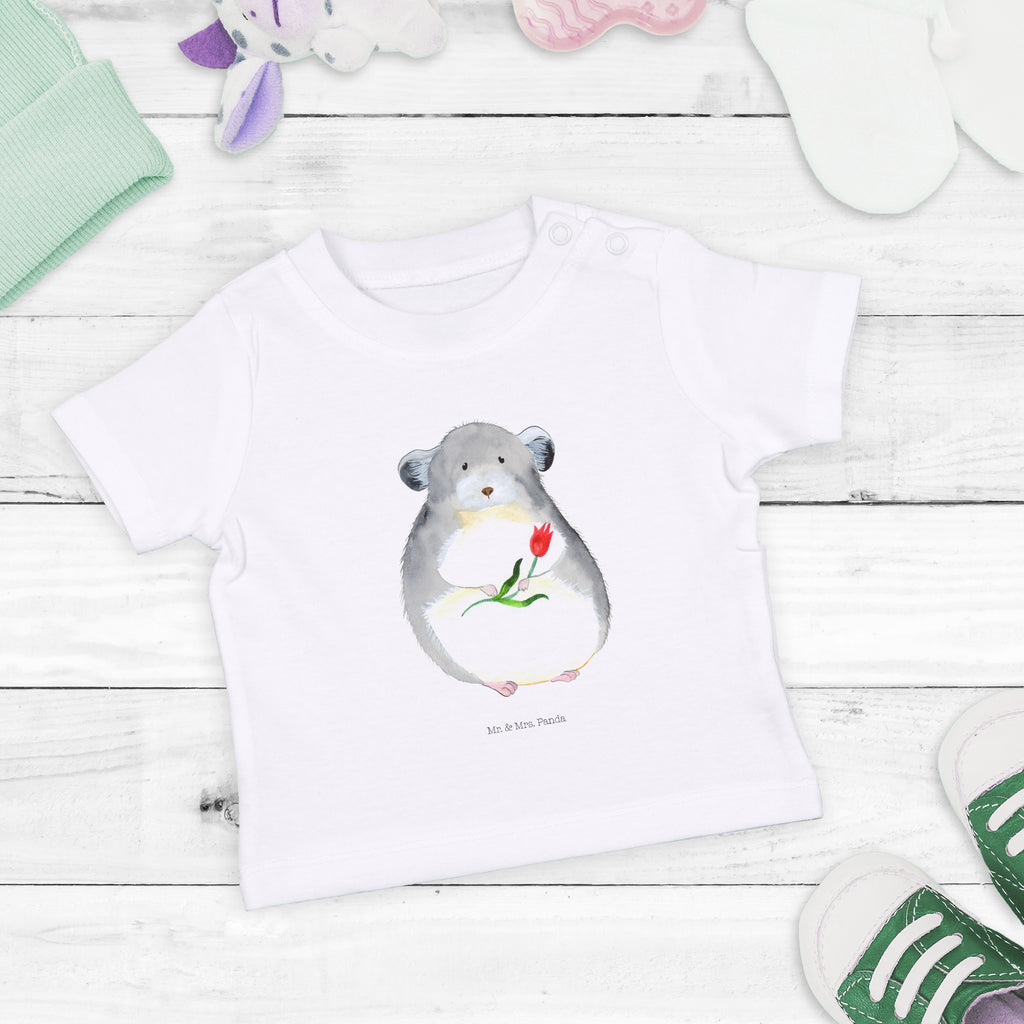 Baby T-Shirt Chinchilla mit Blume Chinchilla, Chinchillas, Liebeskummer, Kummer, Depressionen, traurig sein, Chaos, Glücklichsein, Büro, Büroalltag Mädchen,Jungen,Unisex,Motiv,Baby T-Shirt,Kurzarm  süße Tiermotive, gute Laune, lustige Sprüche, Tiere