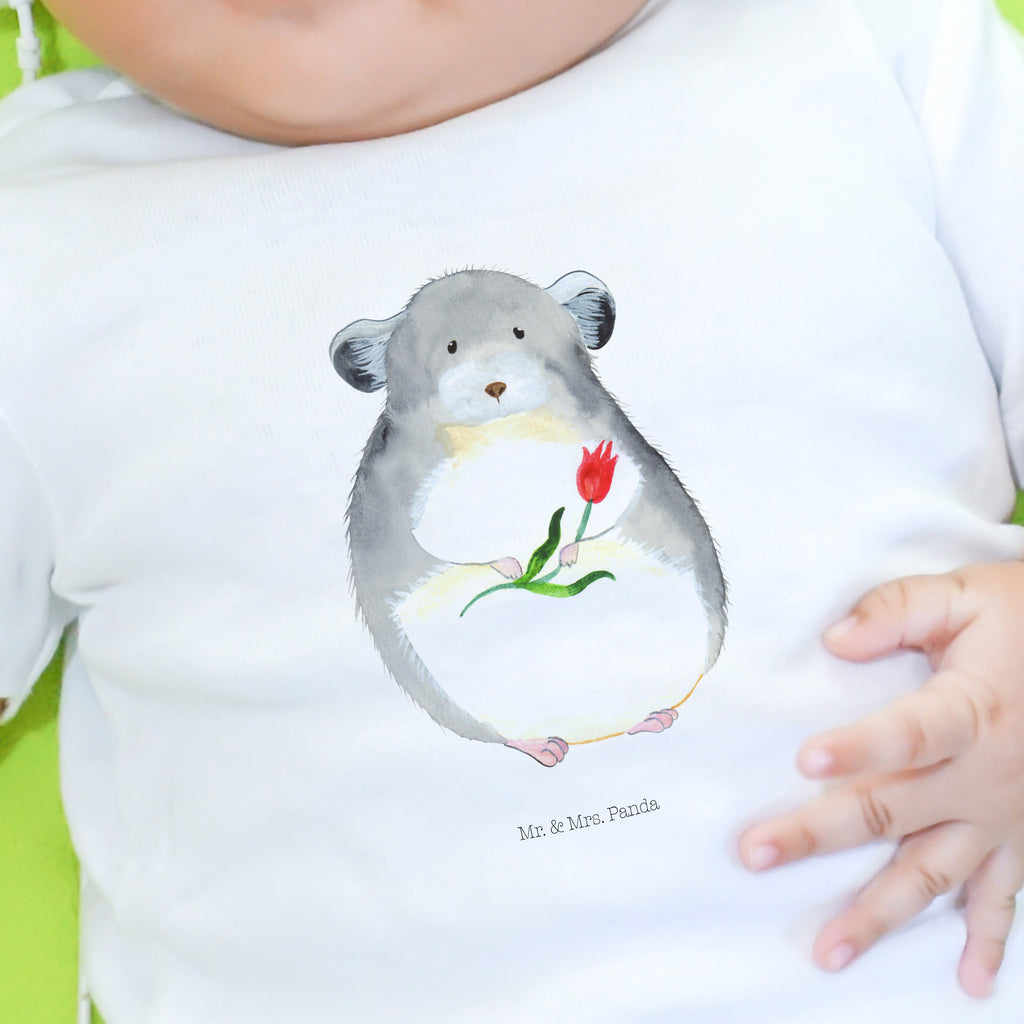 Baby T-Shirt Chinchilla mit Blume Chinchilla, Chinchillas, Liebeskummer, Kummer, Depressionen, traurig sein, Chaos, Glücklichsein, Büro, Büroalltag Mädchen,Jungen,Unisex,Motiv,Baby T-Shirt,Kurzarm  süße Tiermotive, gute Laune, lustige Sprüche, Tiere