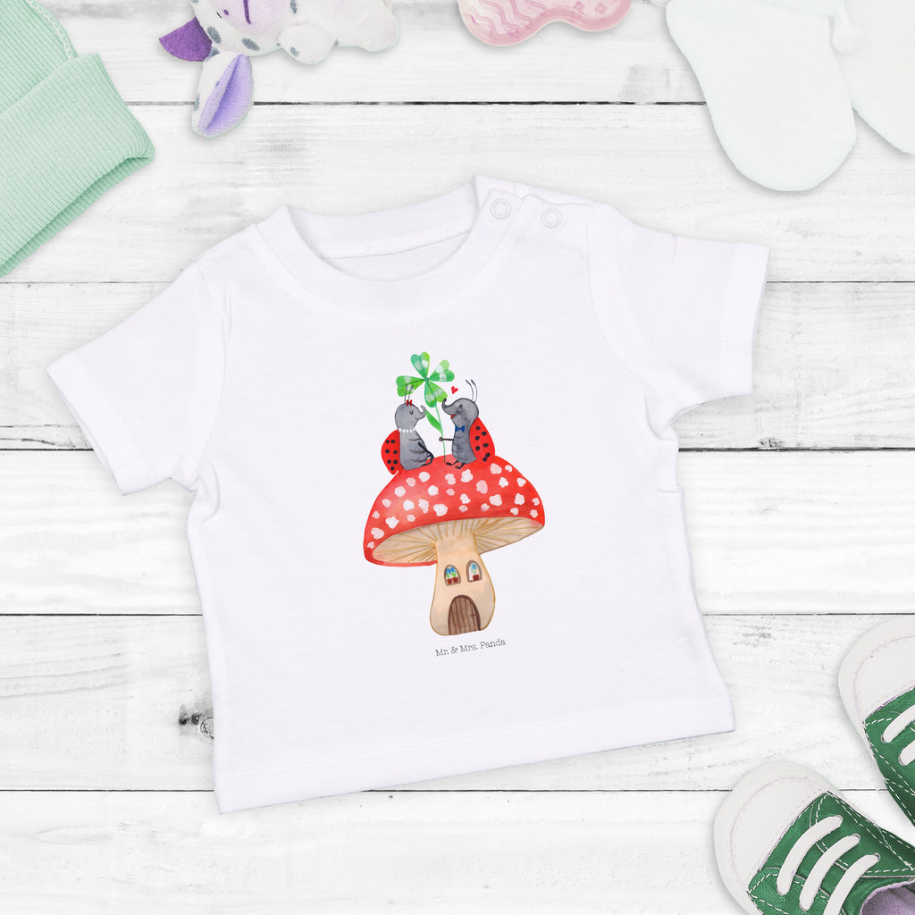 Baby T-Shirt Marienkäfer Paar Fliegenpilz Haus, Wohnung, zuhause, Fliegenpilz, Marienkäfer, Fleigenpilzhaus Mädchen,Jungen,Unisex,Motiv,Baby T-Shirt,Kurzarm  süße Tiermotive, gute Laune, lustige Sprüche, Tiere