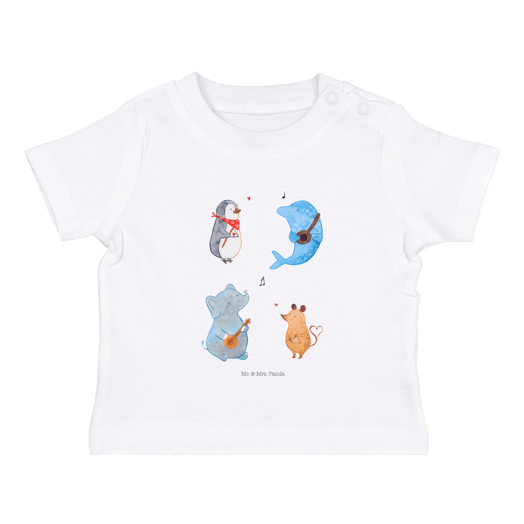 Baby T-Shirt Big Band Hund, Pinguin, Maus, Elefant, Delfin, Gitarre, Band, Triangel, Musikanten, Musik Mädchen,Jungen,Unisex,Motiv,Baby T-Shirt,Kurzarm  süße Tiermotive, gute Laune, lustige Sprüche, Tiere