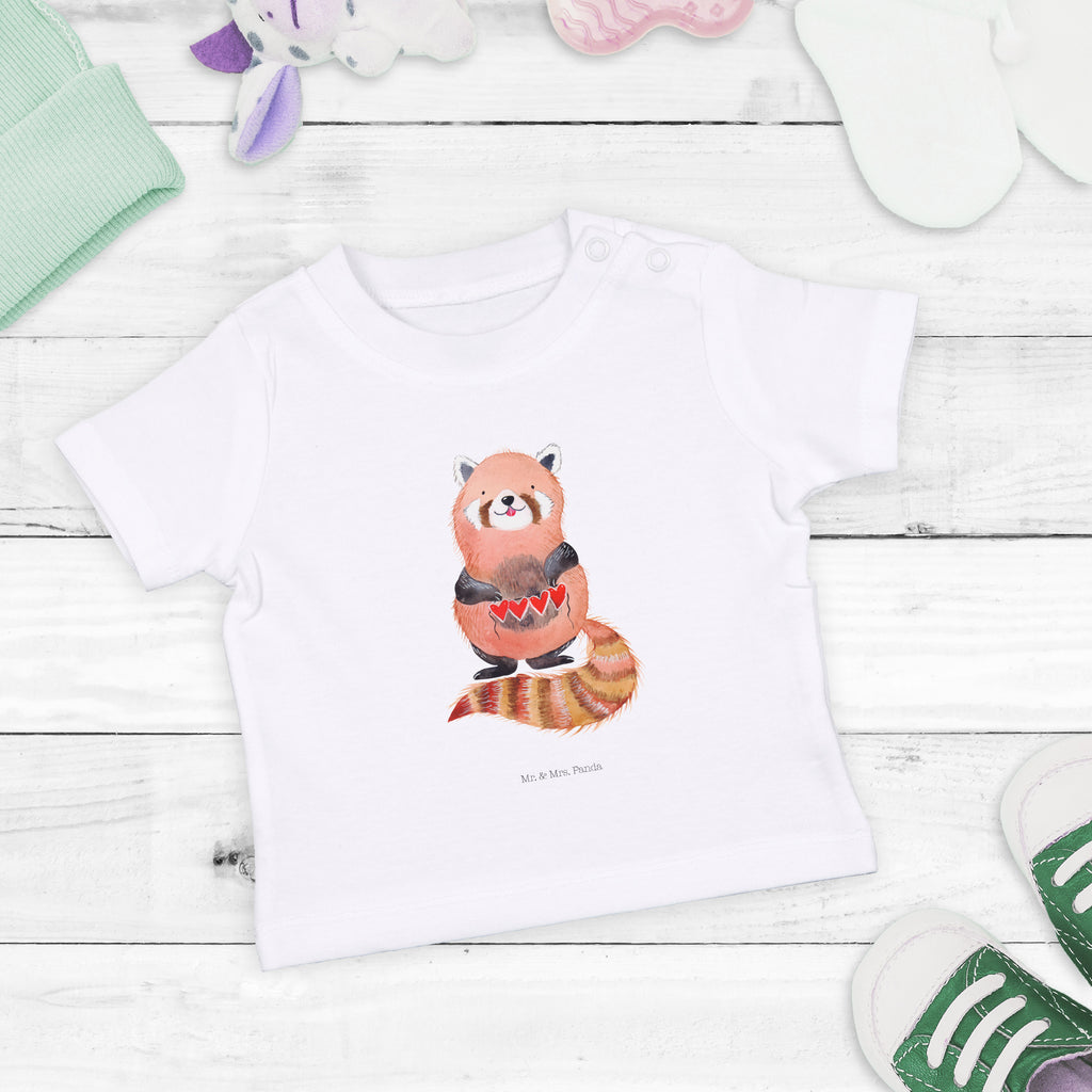 Baby T-Shirt Roter Panda Panda, Liebe, Rot, Herz, Liebling, Lieblingsmensch Mädchen,Jungen,Unisex,Motiv,Baby T-Shirt,Kurzarm  süße Tiermotive, gute Laune, lustige Sprüche, Tiere