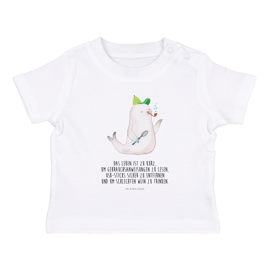 Baby T-Shirt Robbe Sherlock  Mädchen,Jungen,Unisex,Motiv,Baby T-Shirt,Kurzarm  süße Tiermotive, gute Laune, lustige Sprüche, Tiere