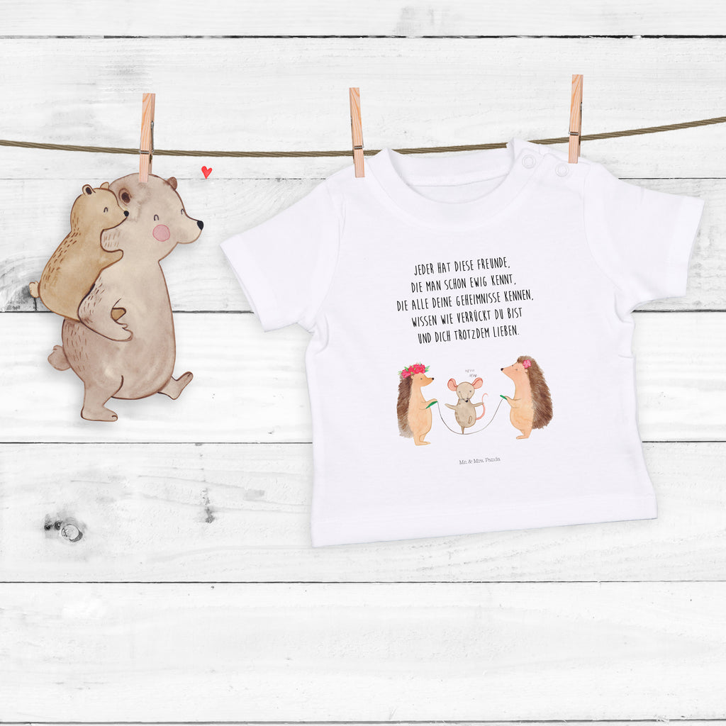 Baby T-Shirt Igel Seilhüpfen Igel, Maus, Seilspringen, Seilhüpfen, Kinder, Kindergarten Mädchen,Jungen,Unisex,Motiv,Baby T-Shirt,Kurzarm  süße Tiermotive, gute Laune, lustige Sprüche, Tiere