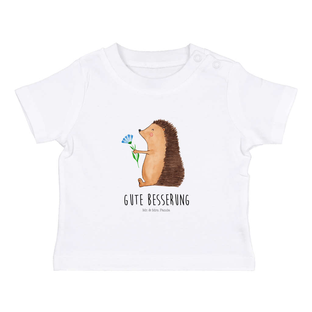 Baby T-Shirt Igel mit Blume Igel, Gute Besserung, Genesungswünsche, Krankheit, Krankenhaus, krank, Besuch Mädchen,Jungen,Unisex,Motiv,Baby T-Shirt,Kurzarm  süße Tiermotive, gute Laune, lustige Sprüche, Tiere