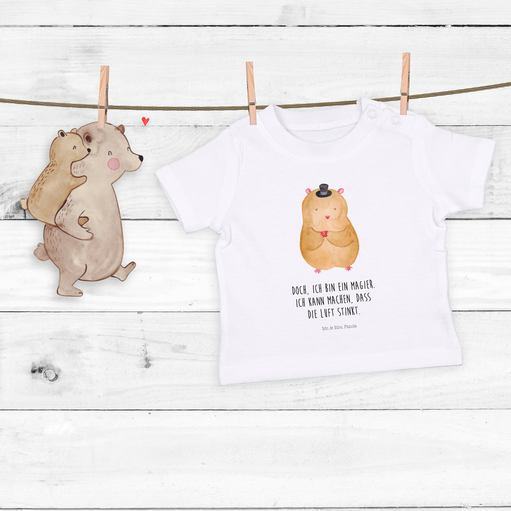 Baby T-Shirt Hamster mit Hut Hamster, Hut, Magier, Zylinder, Zwerghamster, Zauberer, Houdini	 Mädchen,Jungen,Unisex,Motiv,Baby T-Shirt,Kurzarm  süße Tiermotive, gute Laune, lustige Sprüche, Tiere