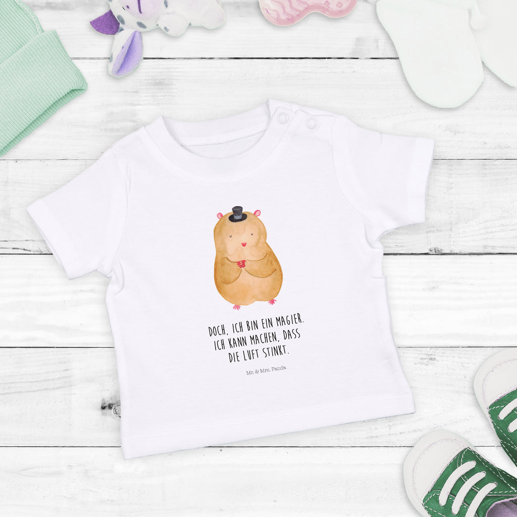 Baby T-Shirt Hamster mit Hut Hamster, Hut, Magier, Zylinder, Zwerghamster, Zauberer, Houdini	 Mädchen,Jungen,Unisex,Motiv,Baby T-Shirt,Kurzarm  süße Tiermotive, gute Laune, lustige Sprüche, Tiere