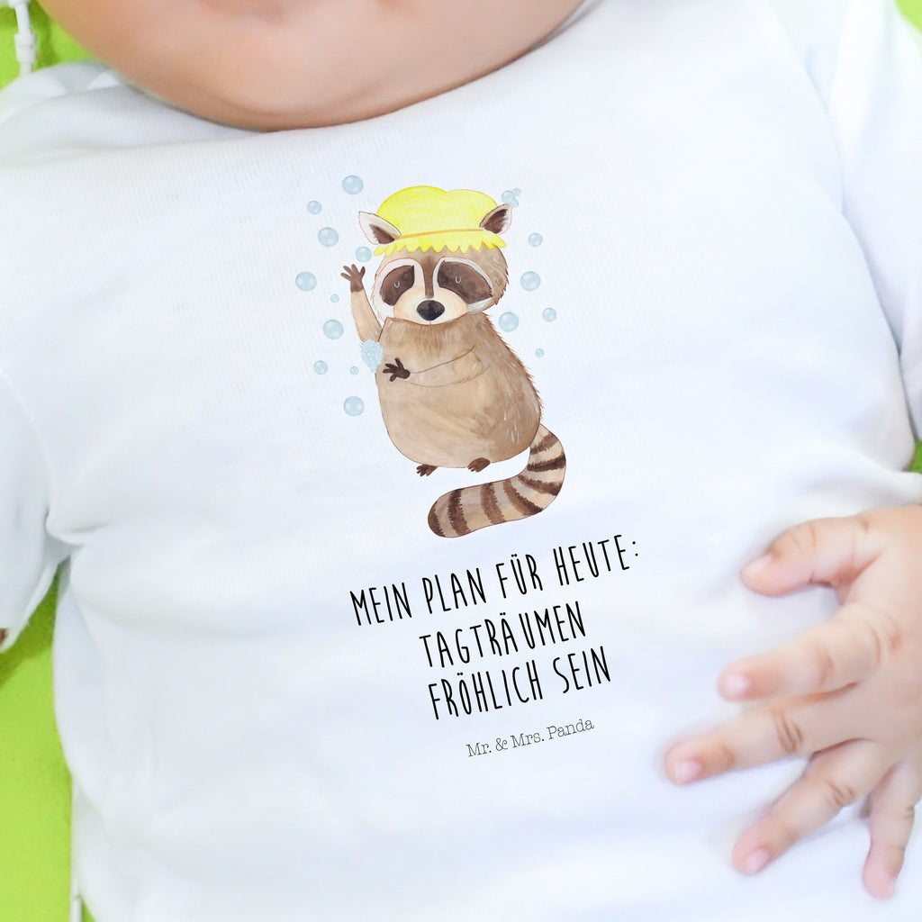 Baby T-Shirt Waschbär Waschbär, Tagträumen, Plan, Fröhlich, waschen, Seifenblasen Mädchen,Jungen,Unisex,Motiv,Baby T-Shirt,Kurzarm  süße Tiermotive, gute Laune, lustige Sprüche, Tiere