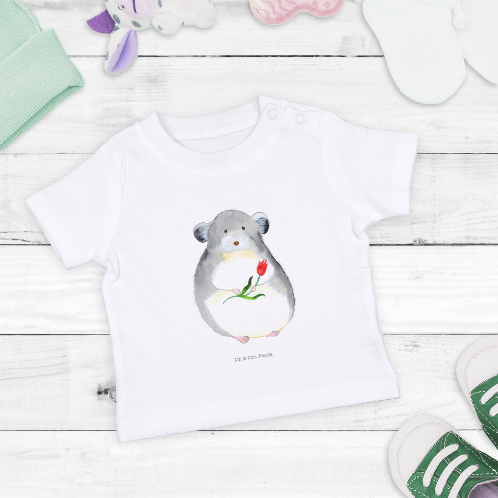 Baby T-Shirt Chinchilla mit Blume Chinchilla, Chinchillas, Liebeskummer, Kummer, Depressionen, traurig sein, Chaos, Glücklichsein, Büro, Büroalltag Mädchen,Jungen,Unisex,Motiv,Baby T-Shirt,Kurzarm  süße Tiermotive, gute Laune, lustige Sprüche, Tiere