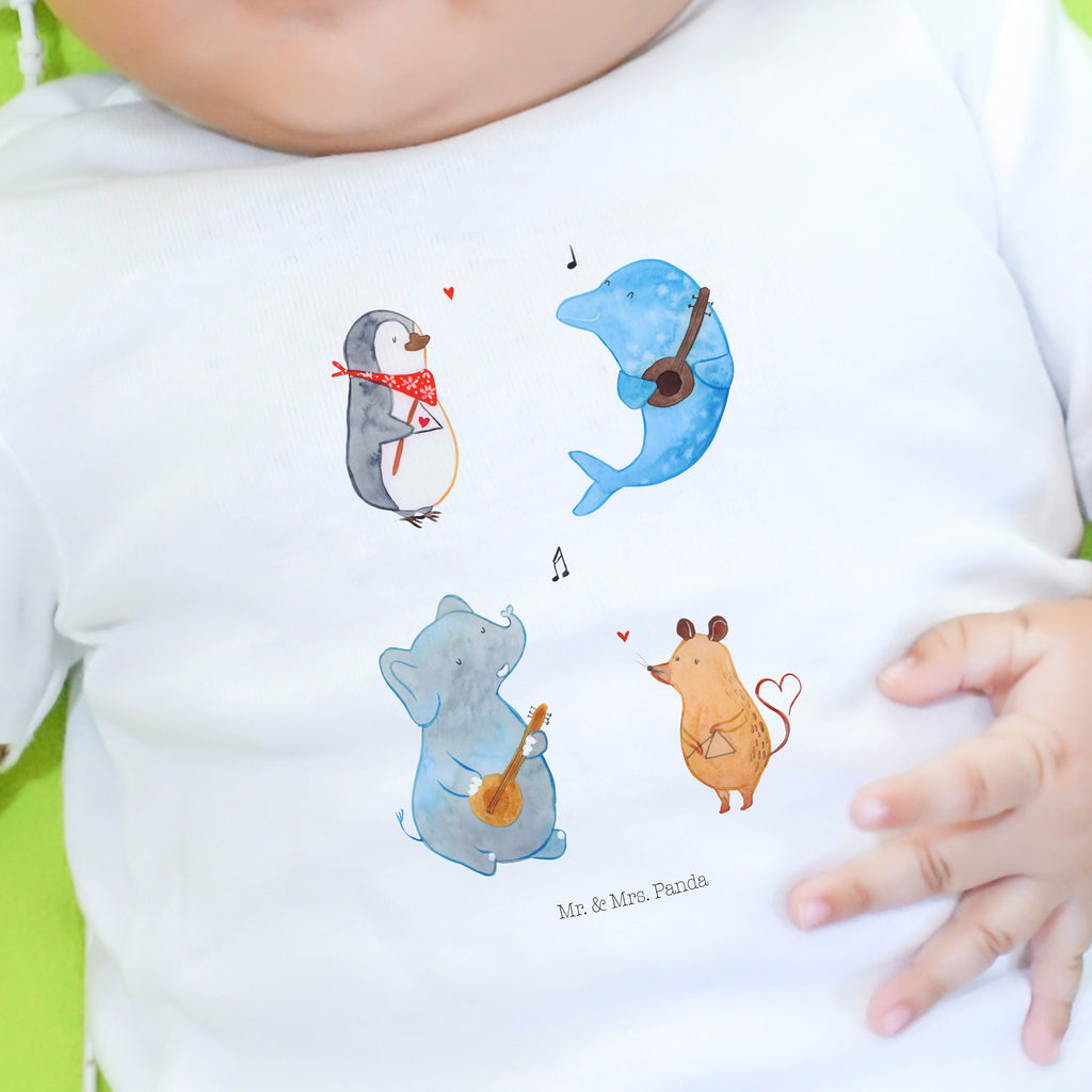 Baby T-Shirt Big Band Hund, Pinguin, Maus, Elefant, Delfin, Gitarre, Band, Triangel, Musikanten, Musik Mädchen,Jungen,Unisex,Motiv,Baby T-Shirt,Kurzarm  süße Tiermotive, gute Laune, lustige Sprüche, Tiere