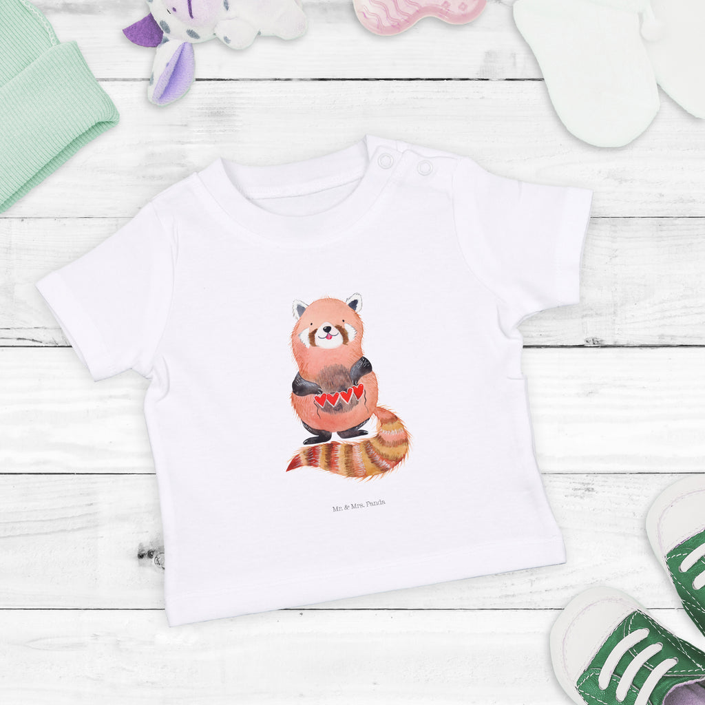 Baby T-Shirt Roter Panda Panda, Liebe, Rot, Herz, Liebling, Lieblingsmensch Mädchen,Jungen,Unisex,Motiv,Baby T-Shirt,Kurzarm  süße Tiermotive, gute Laune, lustige Sprüche, Tiere