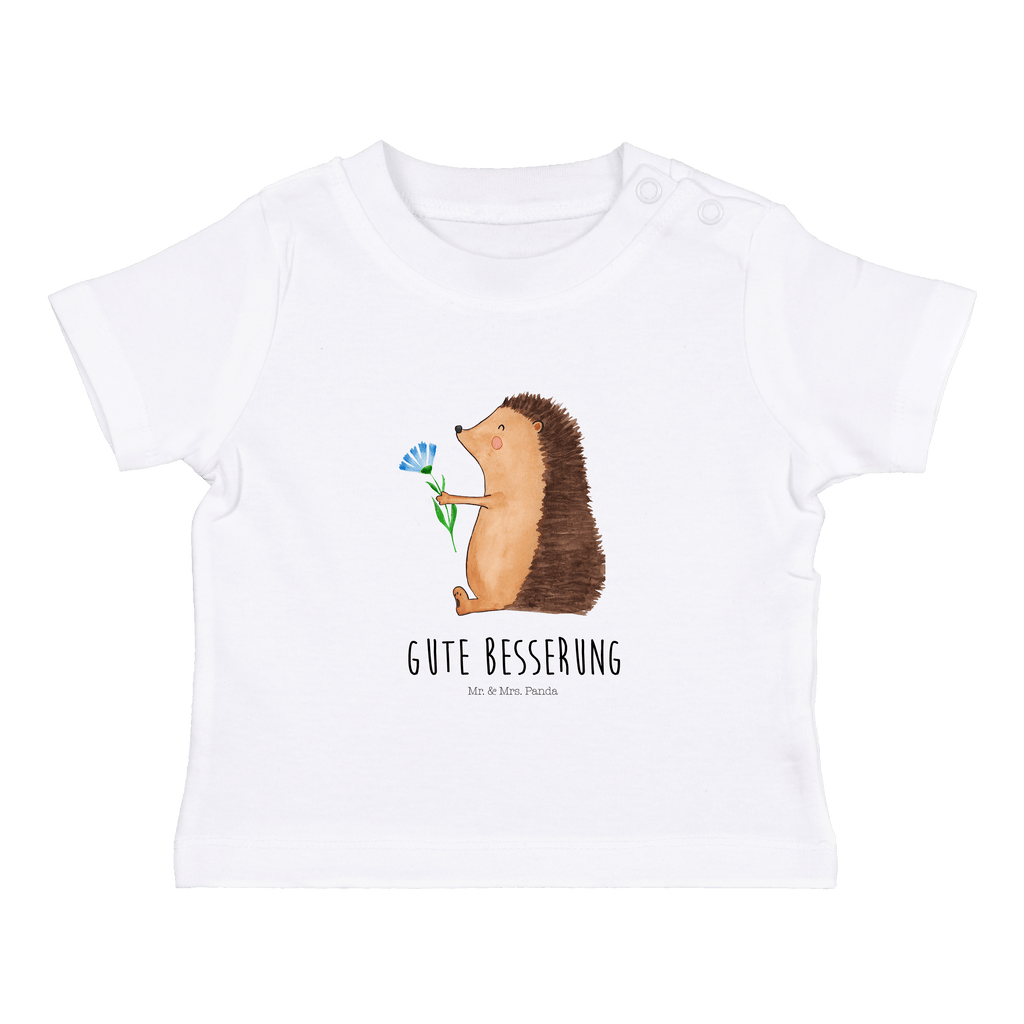 Baby T-Shirt Igel mit Blume Igel, Gute Besserung, Genesungswünsche, Krankheit, Krankenhaus, krank, Besuch Mädchen,Jungen,Unisex,Motiv,Baby T-Shirt,Kurzarm  süße Tiermotive, gute Laune, lustige Sprüche, Tiere
