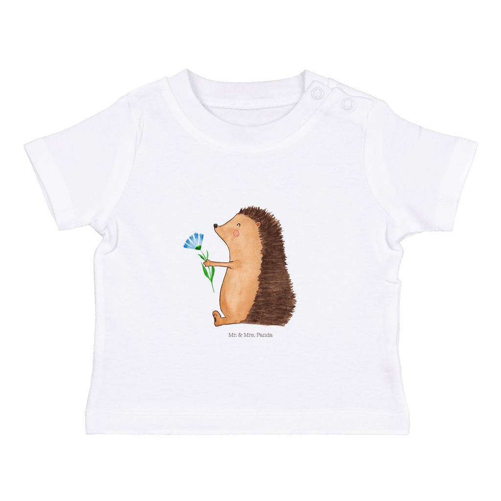 Baby T-Shirt Igel mit Blume Igel, Gute Besserung, Genesungswünsche, Krankheit, Krankenhaus, krank, Besuch Mädchen,Jungen,Unisex,Motiv,Baby T-Shirt,Kurzarm  süße Tiermotive, gute Laune, lustige Sprüche, Tiere