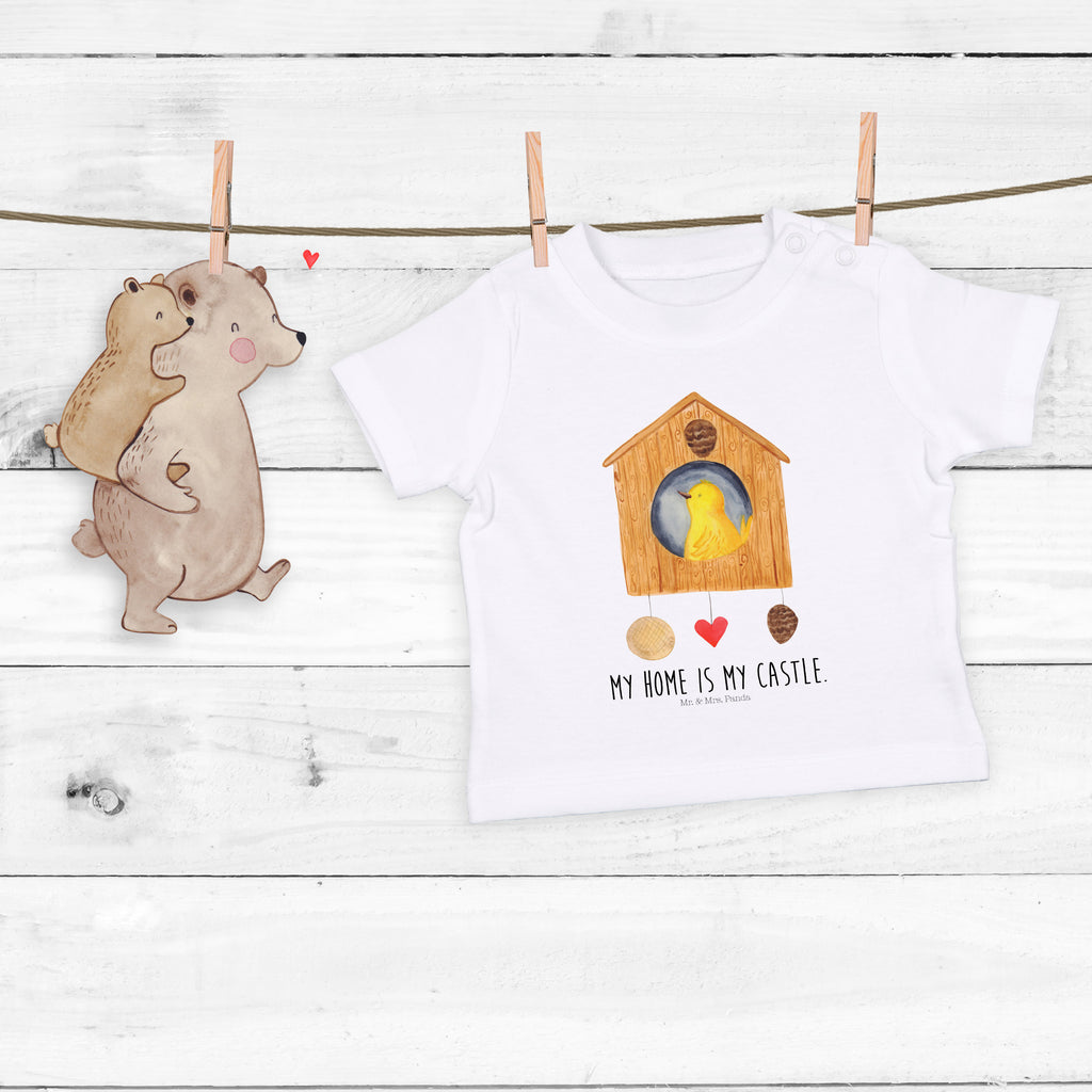 Baby T-Shirt Vogelhaus Vogel, Vögel, Vogelhaus, Vogelhäuschen, Home sweet home, Zuhause, Nest, Eigenheim, Familie, Wohnung, Haus, unser Haus, Lieblingsort, Castle Mädchen,Jungen,Unisex,Motiv,Baby T-Shirt,Kurzarm  süße Tiermotive, gute Laune, lustige Sprüche, Tiere